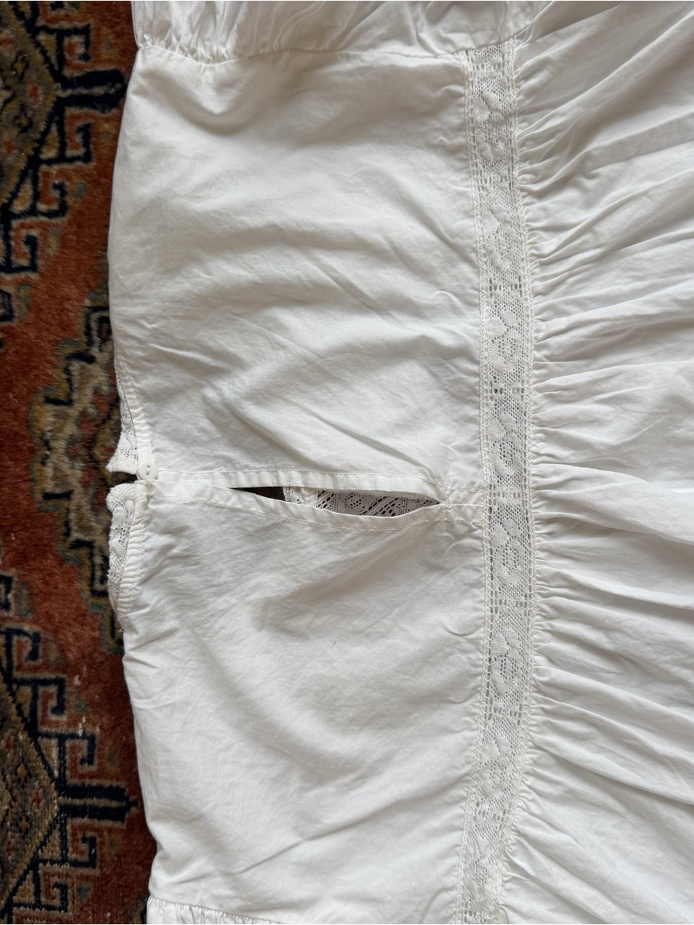 Zara White Lace-Trim Blouse - Picture 7 of 8